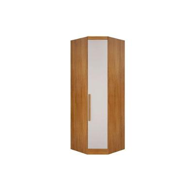 Guarda Roupa Closet de Quarto Canto Oblíquo Rizon c/ 1 Porta Freijo Cumaru c/ Fendi - Novo Horizonte