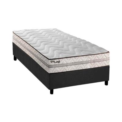Cama Box Solteiro: Colchão Espuma D33 Paropas Pasquale Plus + Base CRC Suede Gray(88x188)