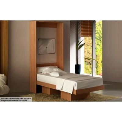 Cama Solteiro Multifuncional Articulada Dobrável CM8015 Amêndoa - Tecno Mobili