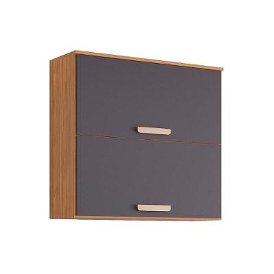 Armário Aéreo P- Cozinha Bella C-2portas Basculantes 80 Cm Freijo-titanium - Mgm