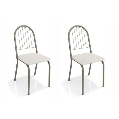 Cadeira Sala de Jantar Noruega 2C077NK Kit 2 Un Niquel/Branco 106 - Kappesberg