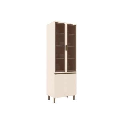 Cristaleira de Cozinha Connect c/ 4 Portas c/2 Vidro 71x51x220cm Off White - Henn