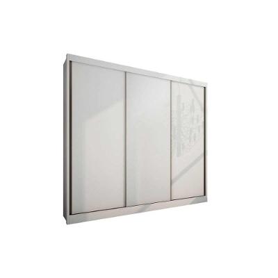Guarda Roupa Casal 3 Portas de Correr e 4 Gavetas Diamond/Londres Branco - Novo Horizonte