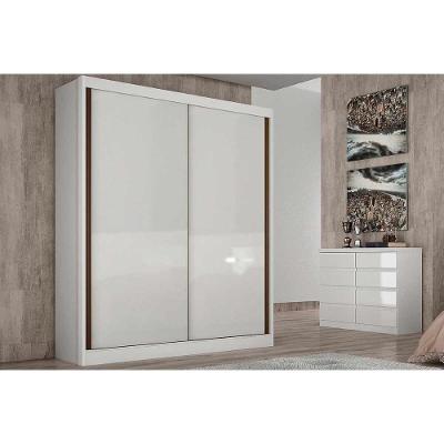 Guarda Roupa Solteiro 2 Portas de Correr e 3 Gavetas Virtus Plus Branco - Novo Horizonte