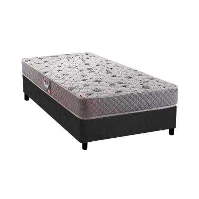 Conjunto Box Solteiro: Colchão Anatômico Herval D28/AG65 Black + Base CRC Suede Gray(88x188)