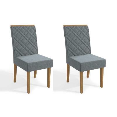 Cadeira Sala de Jantar 2CAD149 Kit 2 Un Freijo Assento/Encosto Cinza - Kappesberg