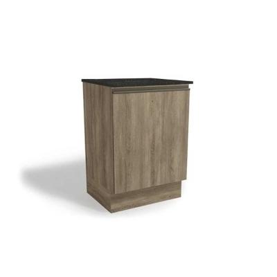 Balcão de Cozinha Maxxi G742 p/Cooktop 1 Porta c/Tampo 60cm Nogal/Preto Brilho - Kappesberg
