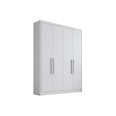 Guarda Roupa Solteiro 4 Portas e 3 Gavetas Moderni Branco - Novo Horizonte