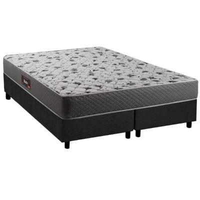 Conjunto Box Queen: Colchão Anatômico Herval D28/AG65 Black + Base CRC Suede Gray(158x198)
