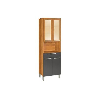 Paneleiro de Cozinha Burguesa 1Forno c/ 4 Portas Ratan e 1 Gaveta 70cm Freijo/Grafite - Nesher