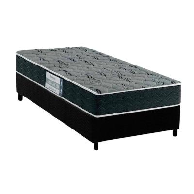 Cama Box Solteiro: Colchão Espuma D33 Probel Advanced Mega Resistente + Base CRC Suede Black(88x188)
