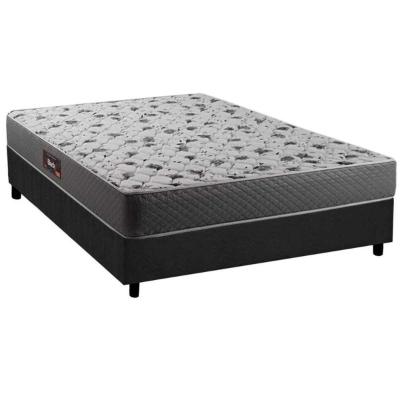 Conjunto Box Casal: Colchão Anatômico Herval D28/AG65 Black + Base CRC Suede Gray(138x188)