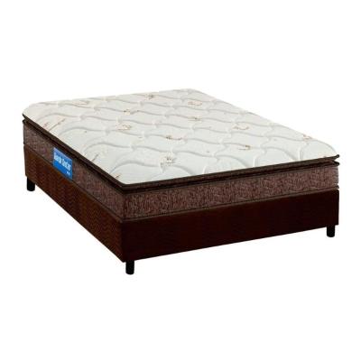 Cama Box Casal: Colchão Espuma D33 Probel Guarda Costas Plus + Base CRC Suede Brown(138x188)