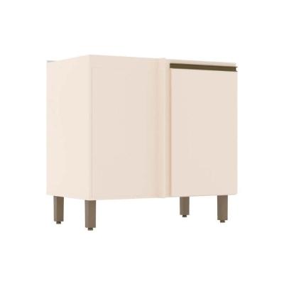 Balcão De Cozinha Connect Canto Reto C-1 Porta S- Tampo 84x82cm Off White - Henn