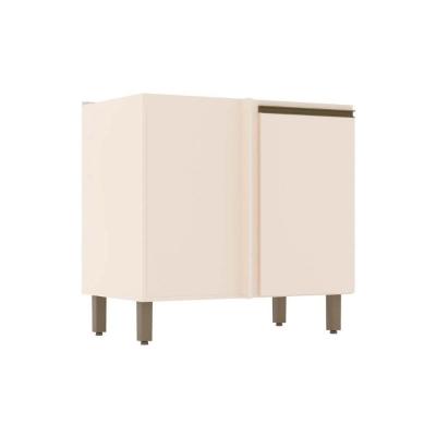 Balcão De Cozinha Connect Canto Reto C-1 Porta S- Tampo 84x82cm Off White - Henn