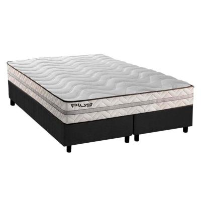 Cama Box Queen: Colchão Espuma D33 Paropas Pasquale Plus + Base CRC Suede Gray(158x198)