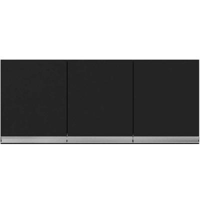 Armário Aéreo Cozinha Adriana 3 Portas 120 Cm Preto