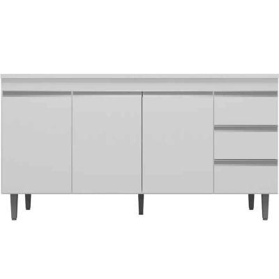 Balcão De Pia 160 Cm Adriana 3 Portas 3 Gavetas Branco
