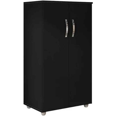 Armário Multi Rosa 2 Portas 3 Prateleiras Preto