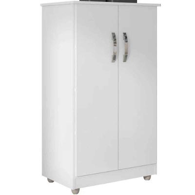 Armário Multiuso Rosa 2 Portas 3 Prateleiras Branco