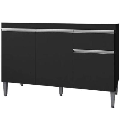 Balcão De Pia 120 Cm Talita 3 Portas 1 Gaveta Preto