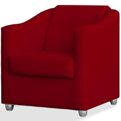 Poltrona Decorativa Luiza Suede Vermelho