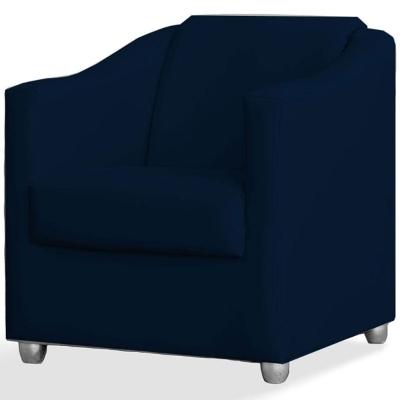 Poltrona Decorativa Luiza Suede Azul Marinho