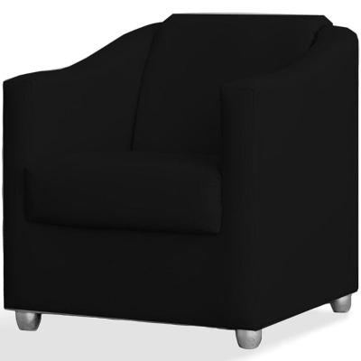 Poltrona Decorativa Luiza Suede Preto