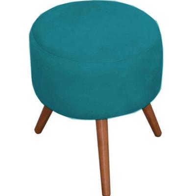 Puff Decorativo Milão Pé Palito Suede Turquesa