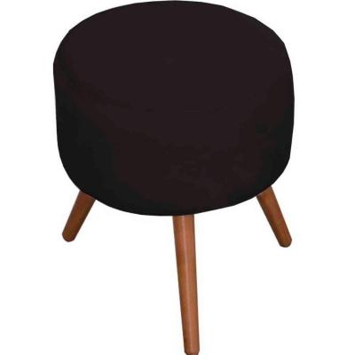Puff Decorativo Milão Pé Palito Suede Preto