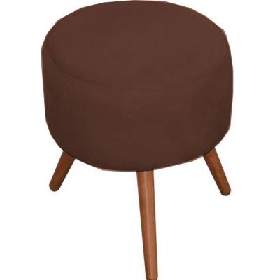 Puff Decorativo Milão Pé Palito Suede Marrom