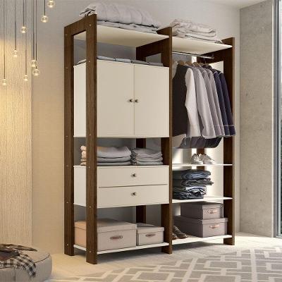 Closet Branco Para Quarto Toronto Malbec/off White - Luapa - Cor: Marrom