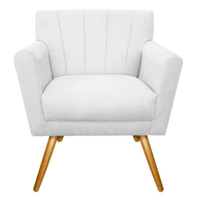 Kit Diva Recamier Vanessa 185cm Lado Direito E 01 Poltrona Laura Suede Cor Branco