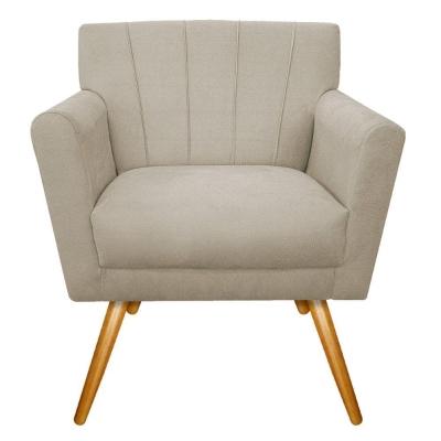 Kit Diva Recamier Vanessa 160cm Lado Direito E 01 Poltrona Laura Suede Cor Bege