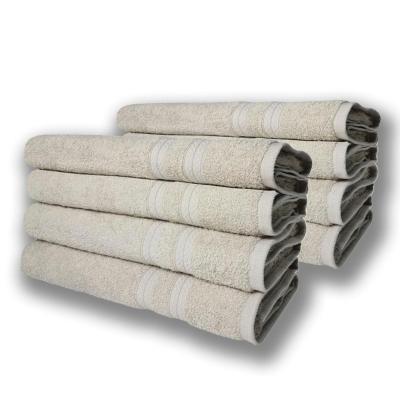 Kit 8 Toalhas De Banho Itália Soft 100% Algodão 430g/m 80x150cm - Bege Bege