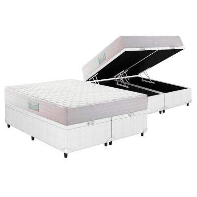 Cama Box Baú Queen: Colchão Anatômico Herval D28 / AG65 Droom Double Face + Base CRC Courano White(158x198)