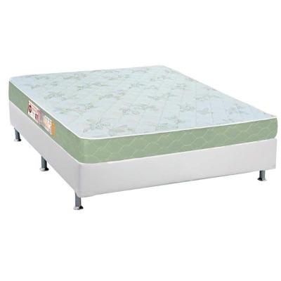 Cama Box Casal: Colchão Espuma D33 Castor Sleep Max + Base CRC Courano White(138x188)