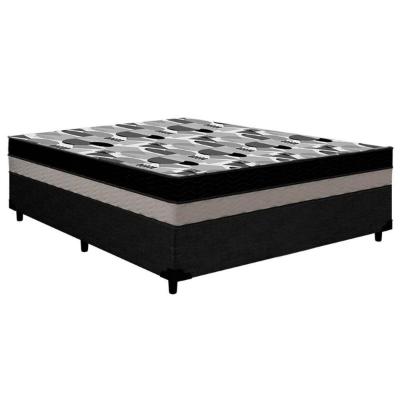 Cama Box Viúva: Colchão Anatômico Ortobom D33/EP ISO 100 Double Face + Base CRC Courano Black(128x188x20)
