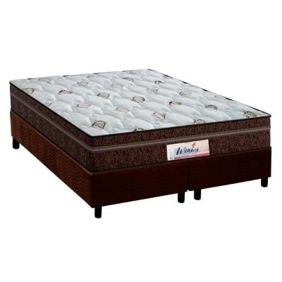 Cama Box King: Colchão Molas Ensacadas Probel MasterPocket ProDormir Miami + Base CRC Suede Brown(193x203)