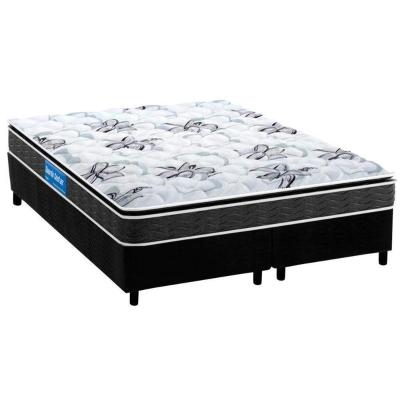 Cama Box Queen: Colchão Espuma D33 Probel Guarda Costas Premium Extra Firme + Base CRC Suede Black(158x198)