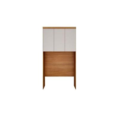 Modulado de Quarto Armário Ponte Aéreo Solteiro Rizon c/ 3 Portas Freijo Cumaru c/ Fendi - Novo Horizonte