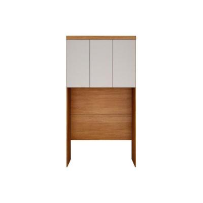 Modulado de Quarto Armário Ponte Aéreo Solteiro Rizon c/ 3 Portas Freijo Cumaru c/ Fendi - Novo Horizonte