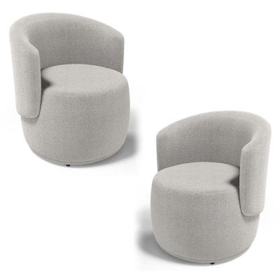 Kit 02 Poltronas Decorativas Aisha Orgânica Bouclê Bege - Desk Design