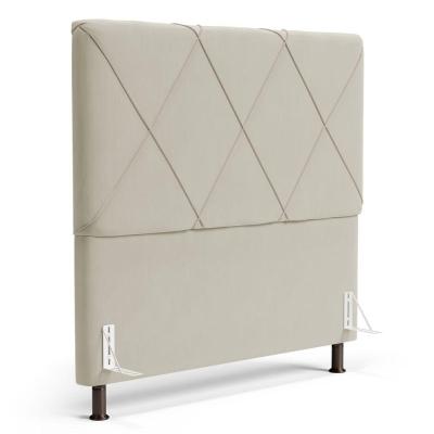 Cabeceira Cama Box Casal Mel 140cm Com Frame Suede Bege - Desk Design