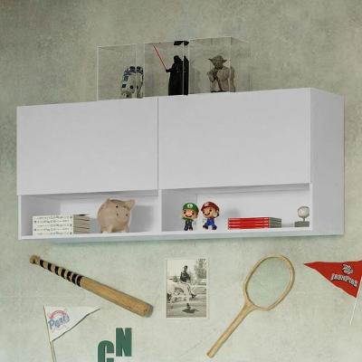 Armário Aéreo Para Quarto Com Nicho E Prateleira 120cm Branco Madesa Branco