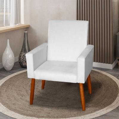 Poltrona Decorativa Mel Material Sintético Branco Dal Poz Estofados