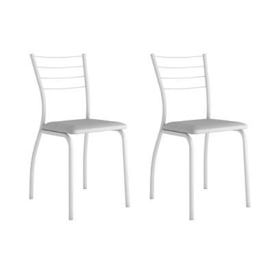 Cadeira Sala de Jantar 1700 Kit Aço 2 Uni Branco/Courano Branco - Carraro