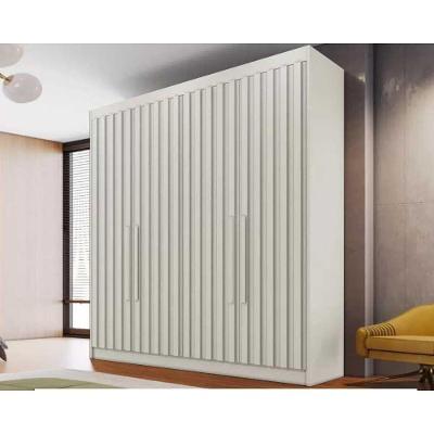 Guarda Roupa Solteiro 4 Portas Ripadas e 3 Gavetas Potente Off White - Europa