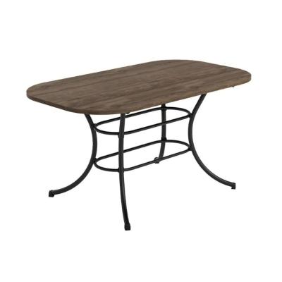 Mesa de Sala Jantar 1547 Aço c/Tampo Madeirado 160x90cm Preto/Legno - Carraro