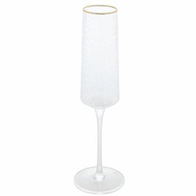 Taça Para Champanhe Em Cristal Martelado Petra 300ml Lyor Transparente